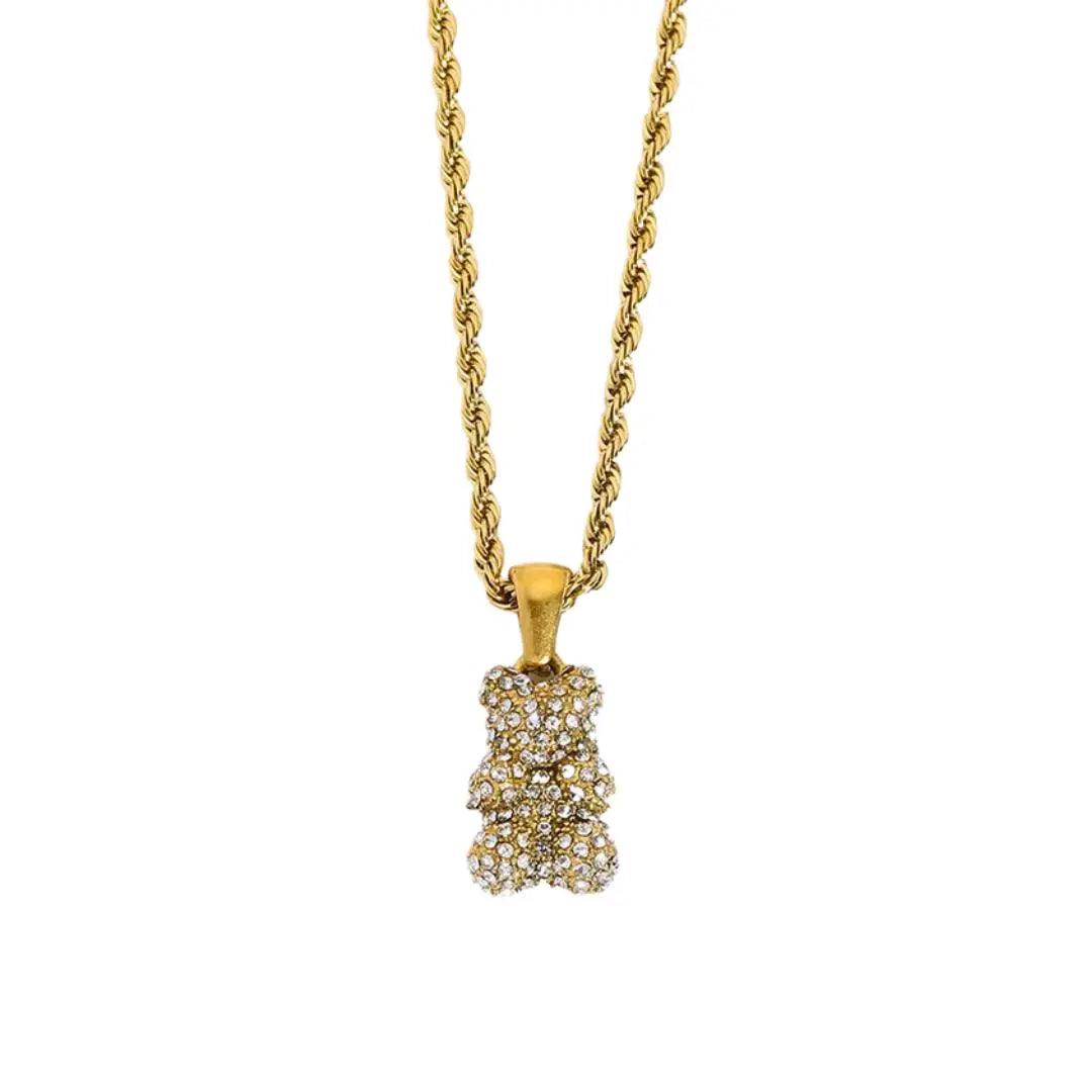 Ahava Bear Necklace - Gold - Ahava J