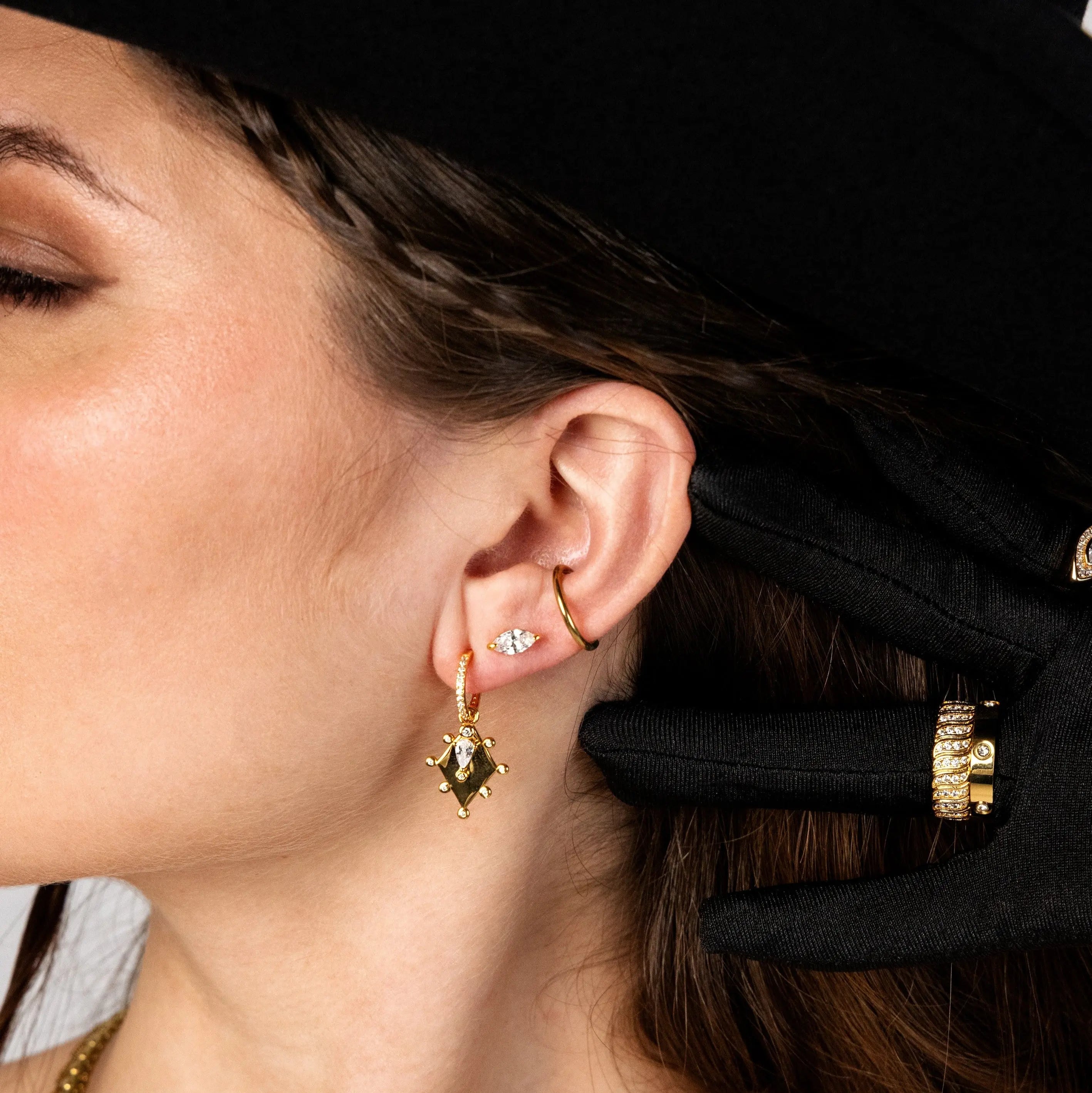 Athena Huggie Hoop Earrings