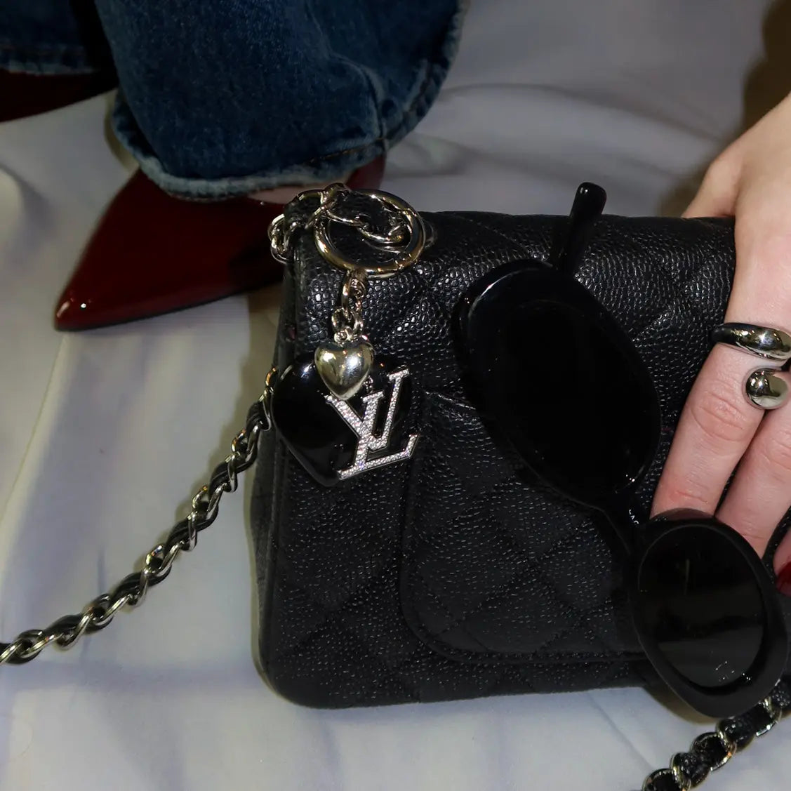 Black Hearts Bag Charm