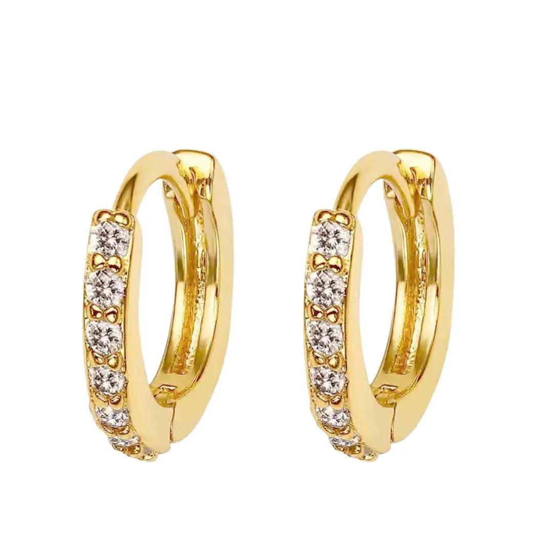 Celia Crystal Huggie Hoops - Ahava J