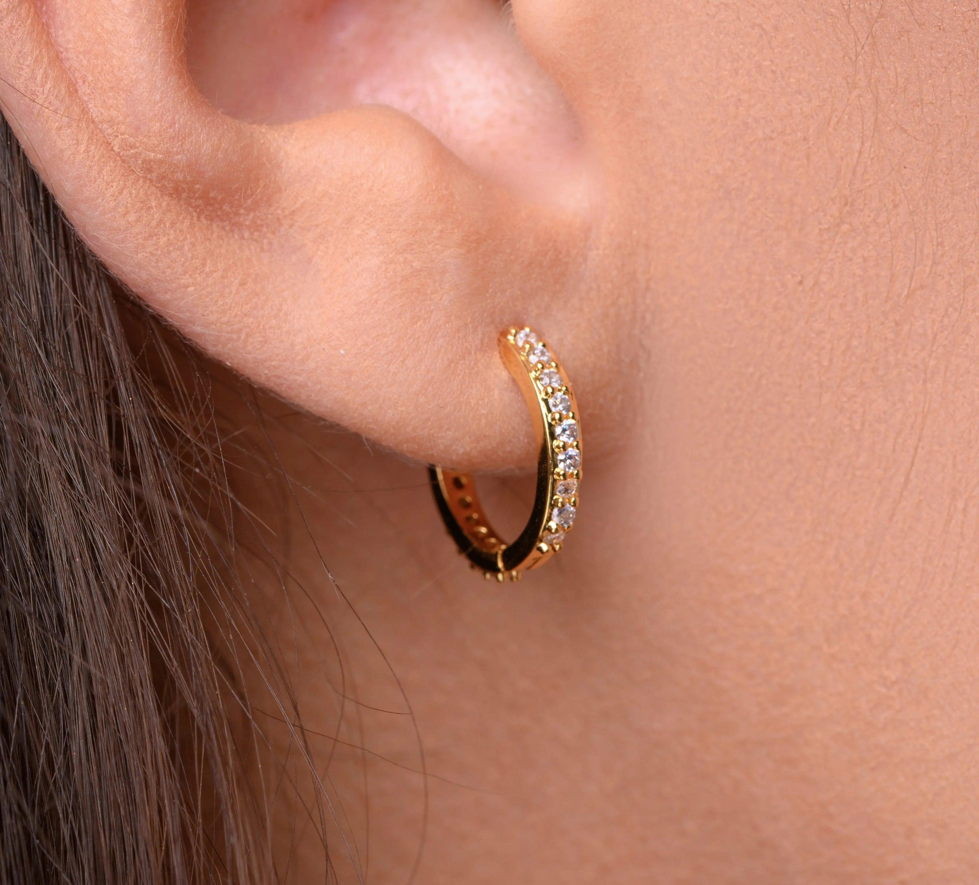 Celia Crystal Huggie Hoops - Ahava J