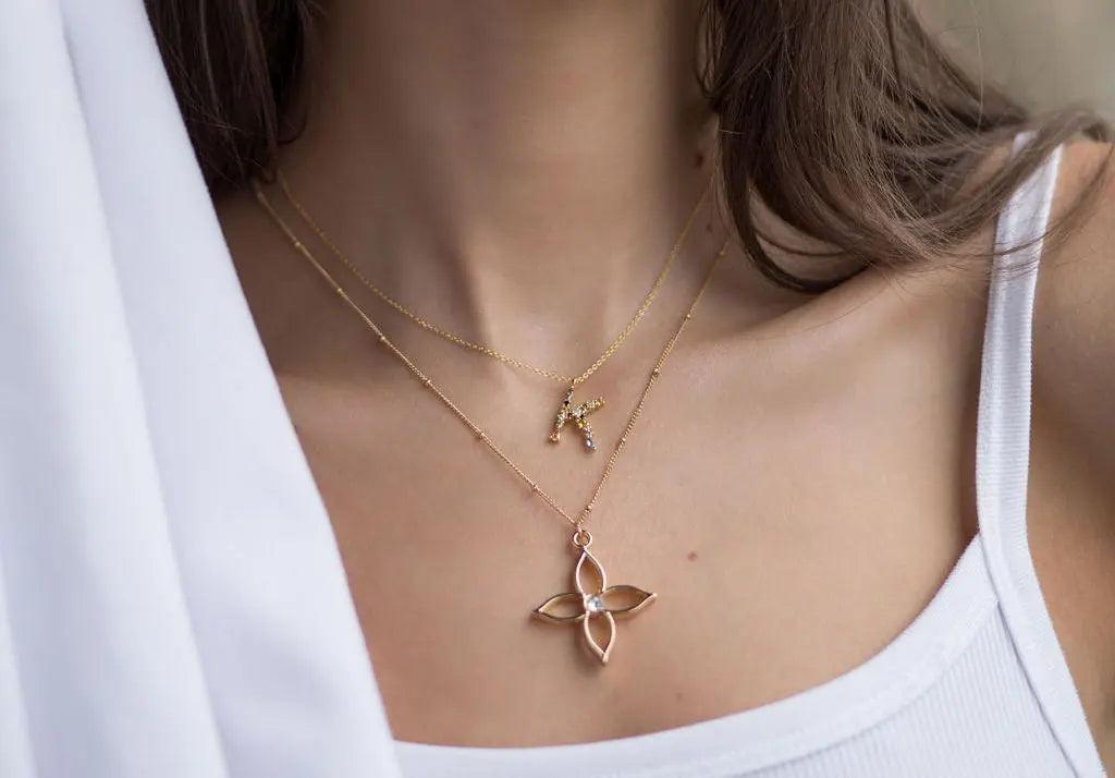 Colorful Crystal Initial Necklace - Ahava J