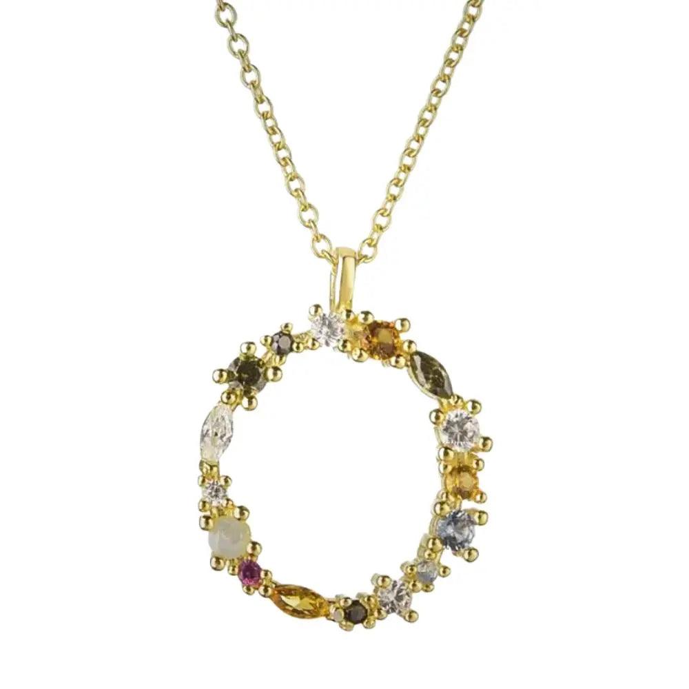 Colorful Crystal Initial Necklace - Ahava J