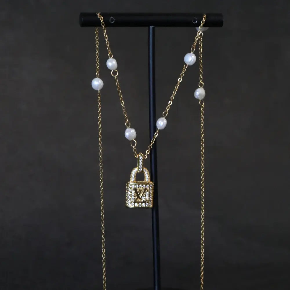 Crystal Padlock Necklace