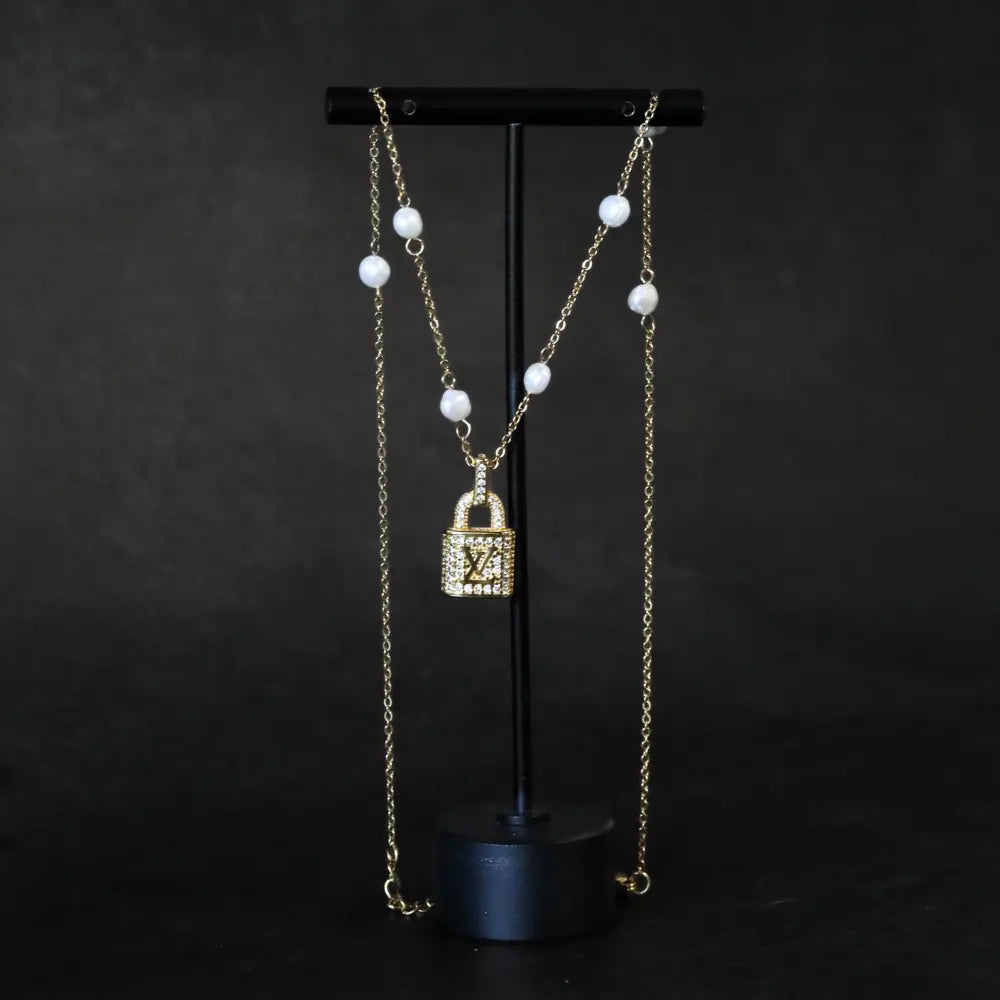 Crystal Padlock Necklace