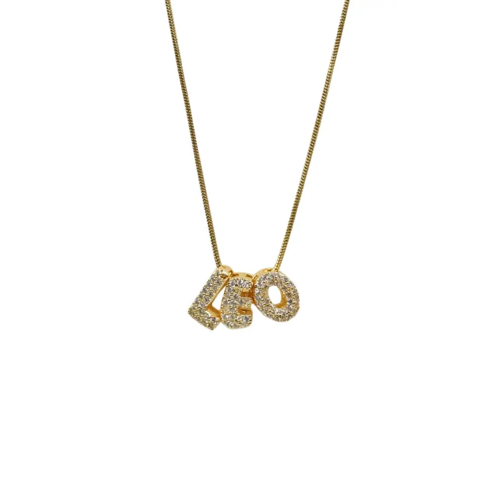 Custom Bubble Letter Slider Pendant Necklace