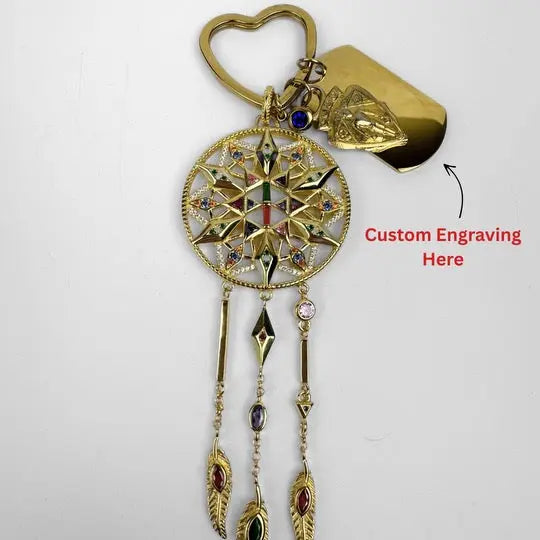 Custom Engraved Dream Catcher Bag Charm