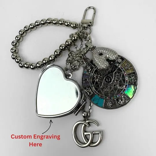Custom Engraved Evil Eye Bag Charm