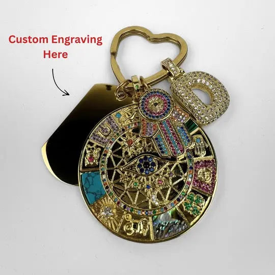 Custom Engraved Evil Eye Spirit Bag Charm