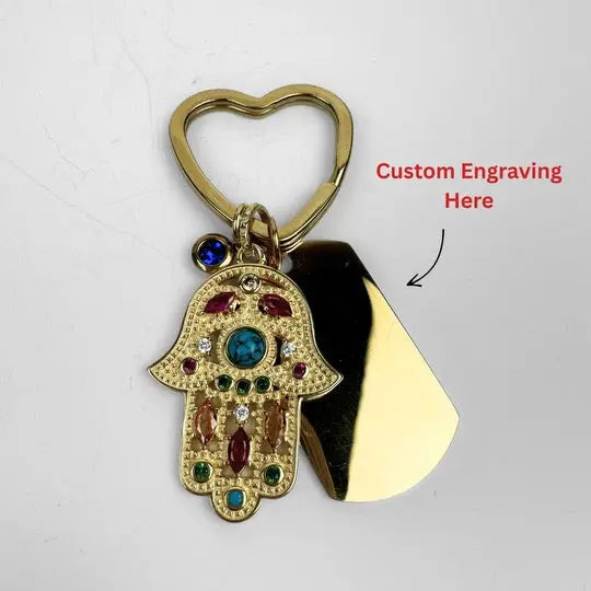 Custom Engraved Hamsa Hand Bag Charm