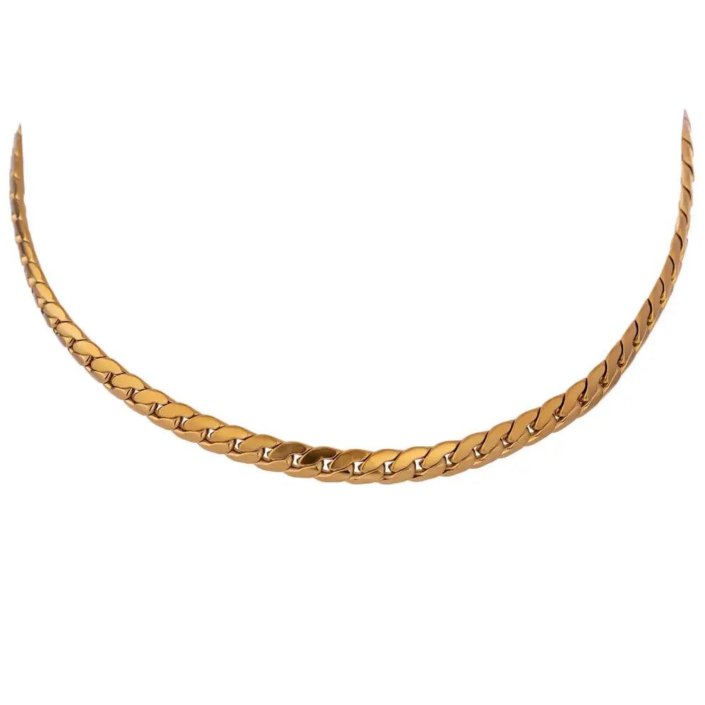 Flat Cuban Necklace - Ahava J