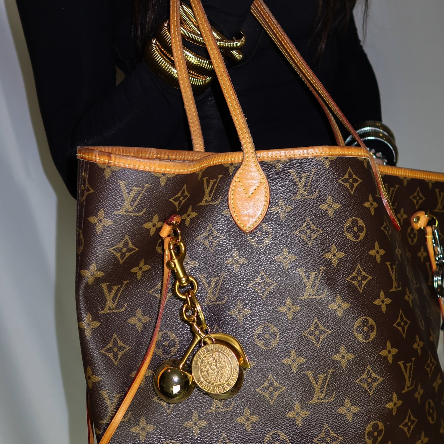 Golden Cherries Bag Charm