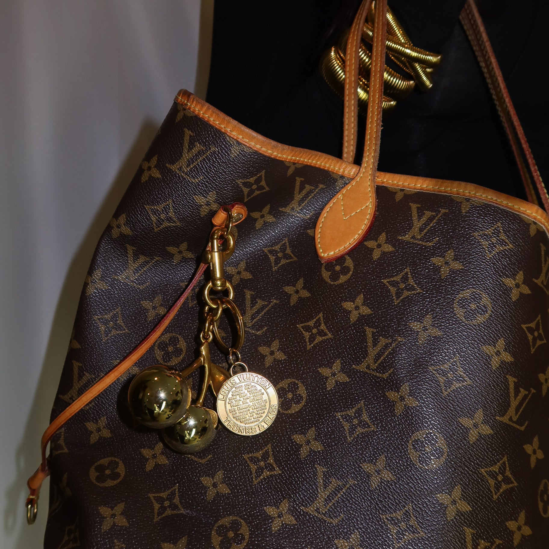 Golden Cherries Bag Charm