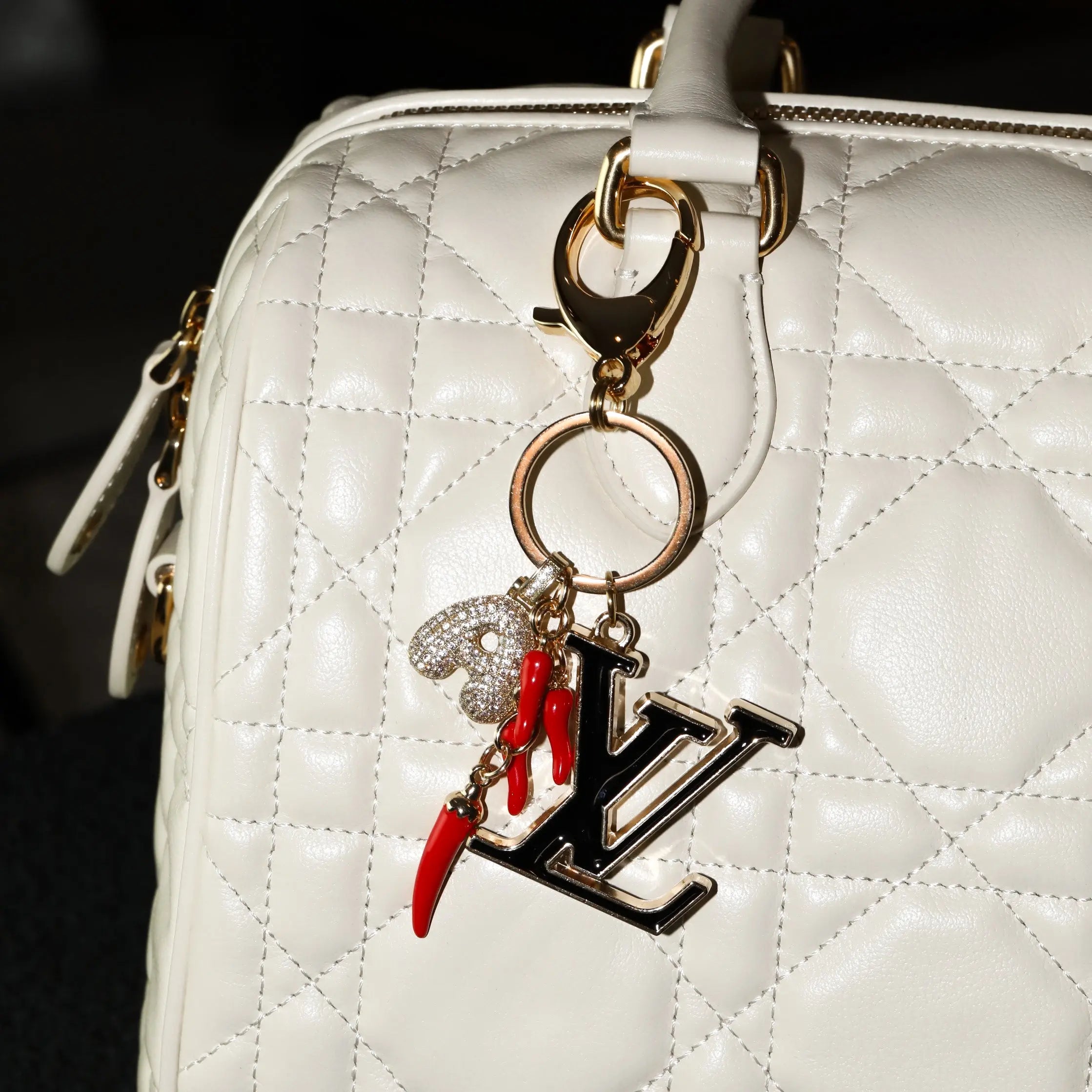Hot Peppers Letter Bag Charm