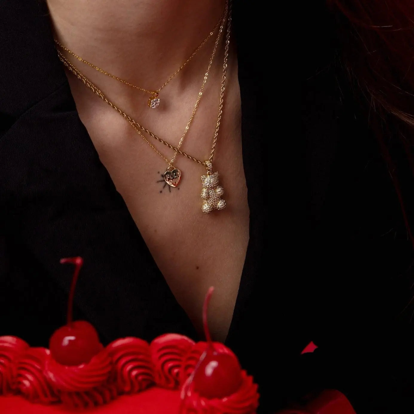 Large Crystal Bear Necklace