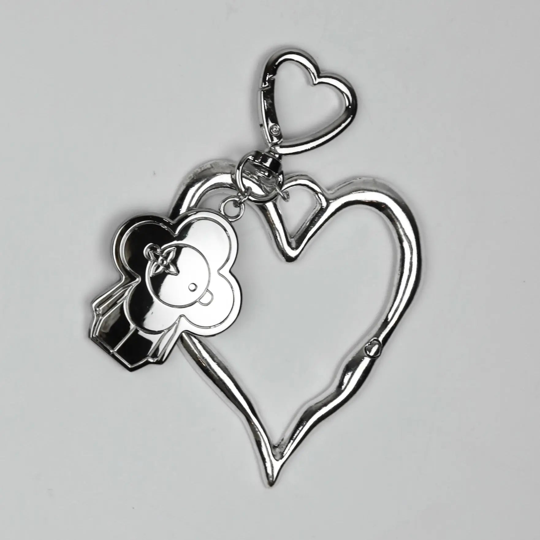 Silver Flower Girl Keychain