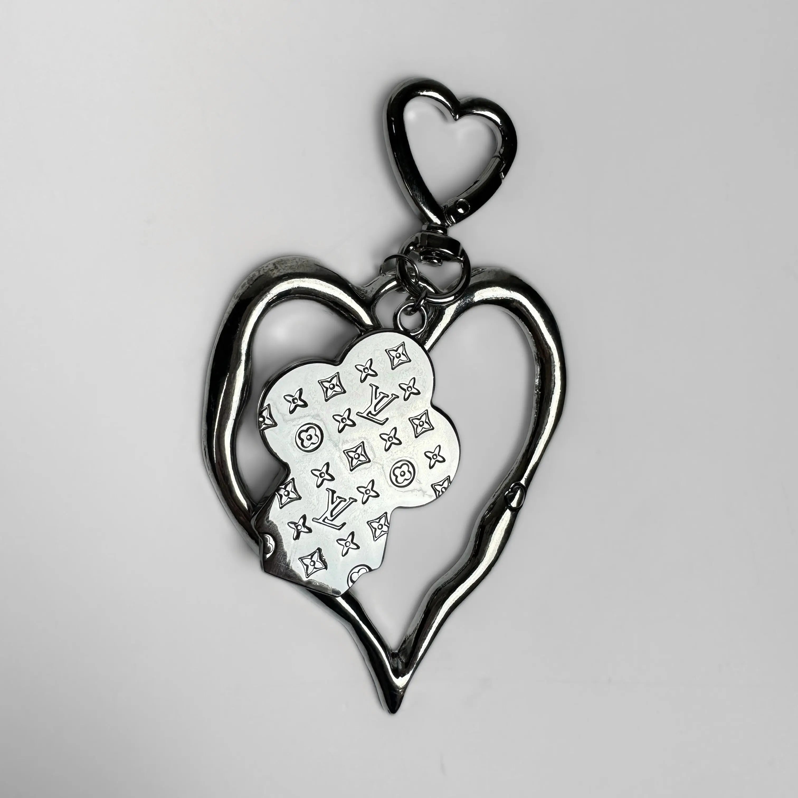 Silver Flower Girl Keychain