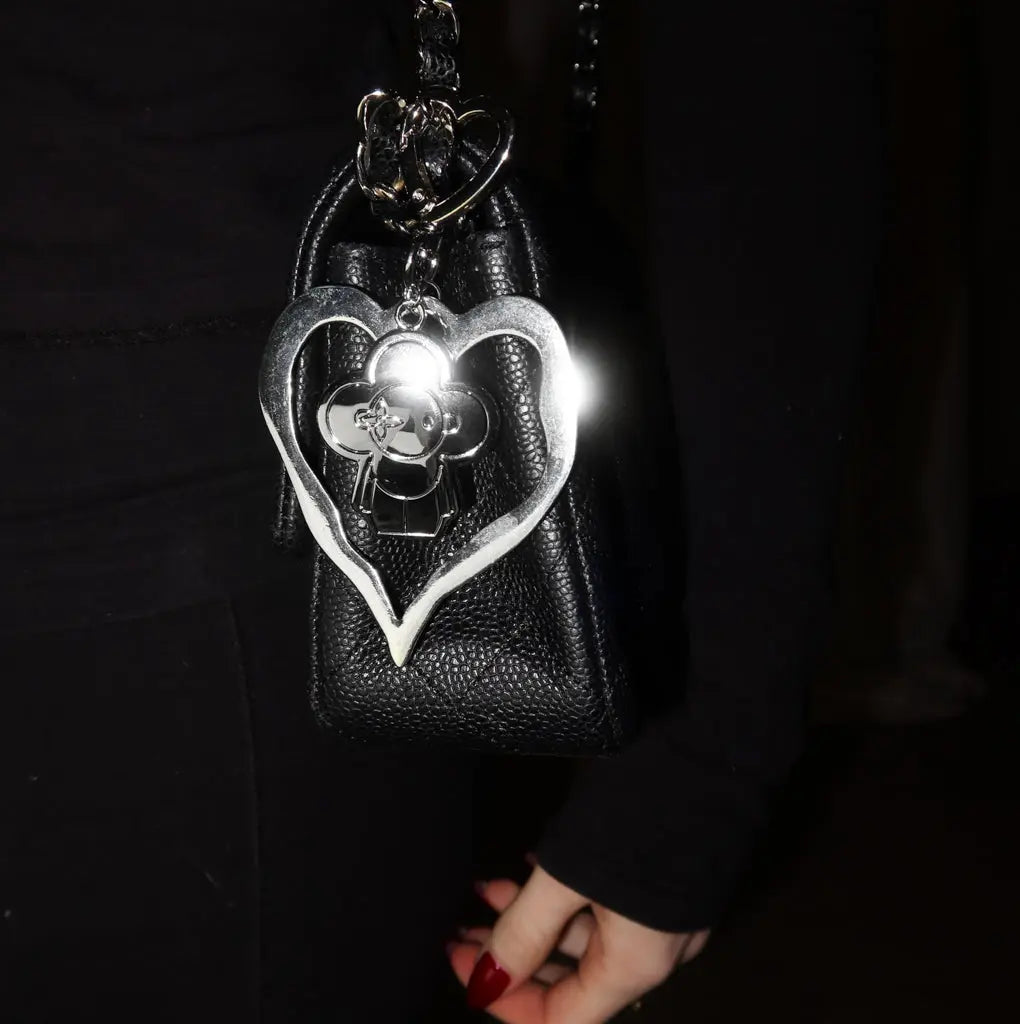 Silver Flower Girl Keychain