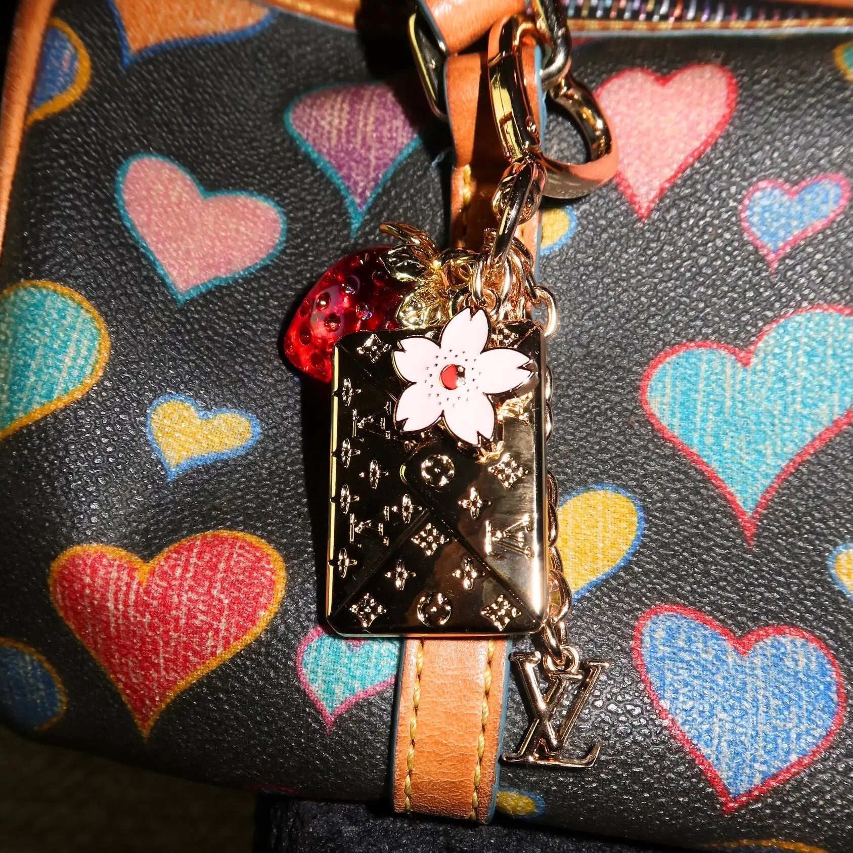 Strawberry Mail Bag Charm