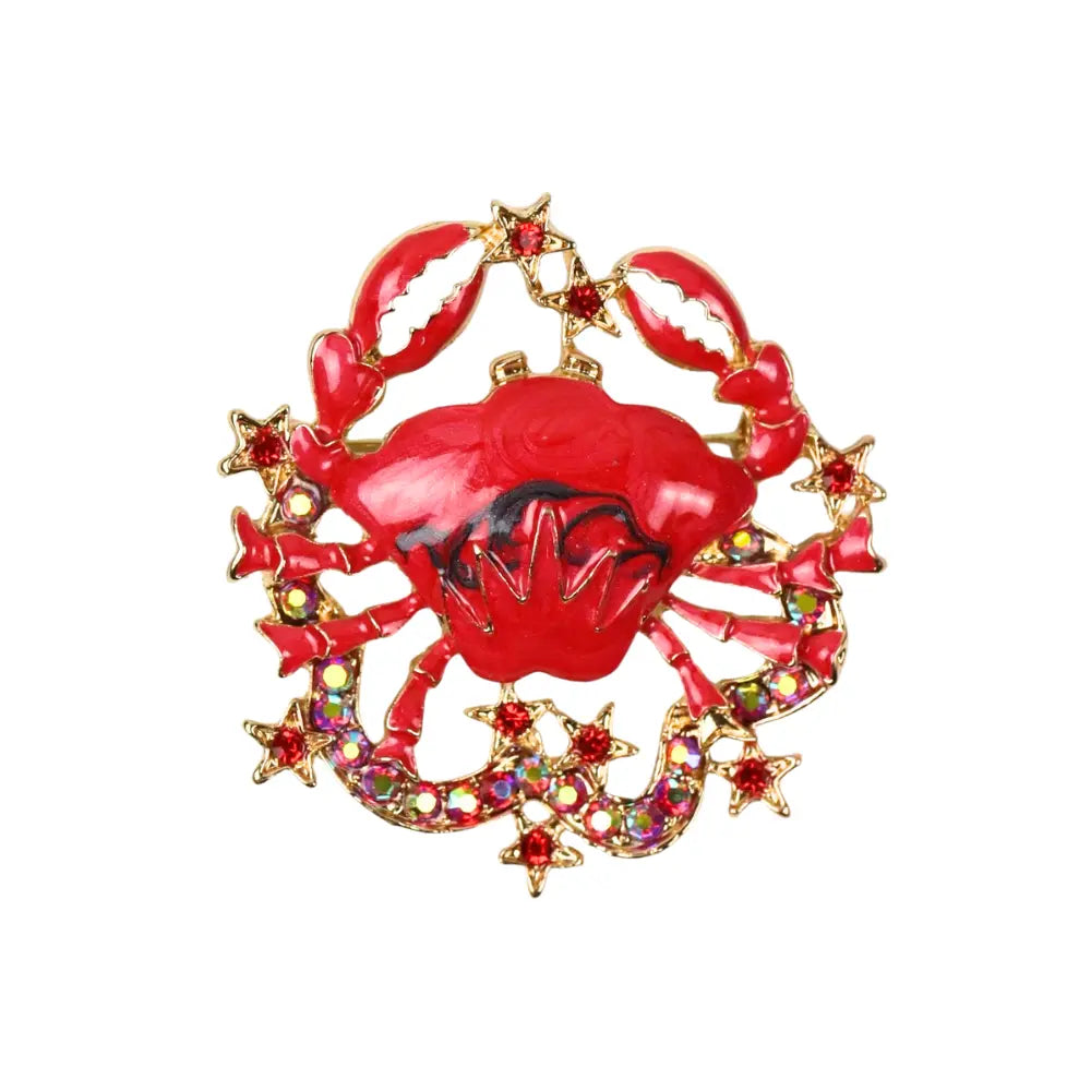 Zodiac Cancer Crab Brooch