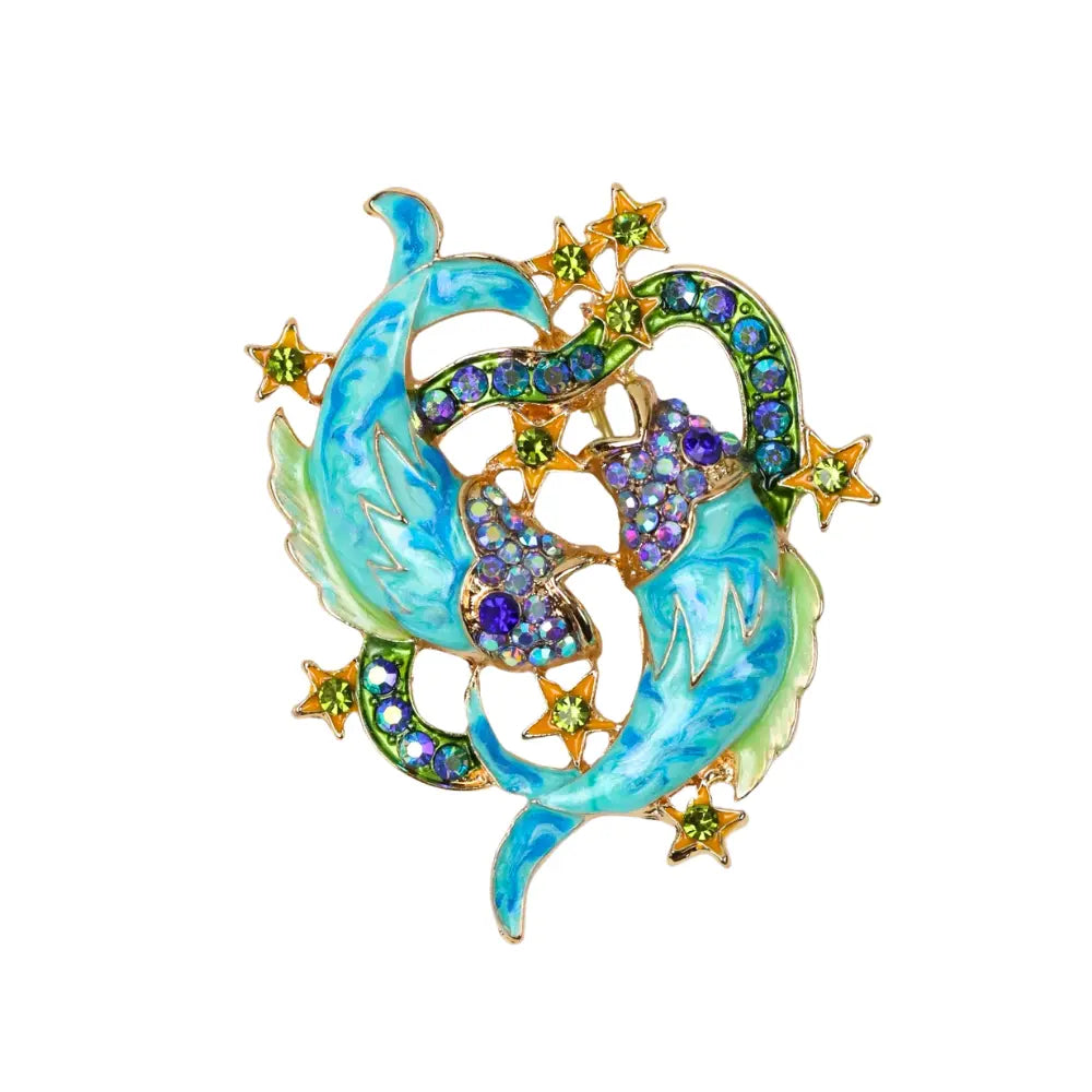 Zodiac Pisces Fish Brooch