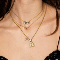 Custom Golden Bubble Font Name Necklace