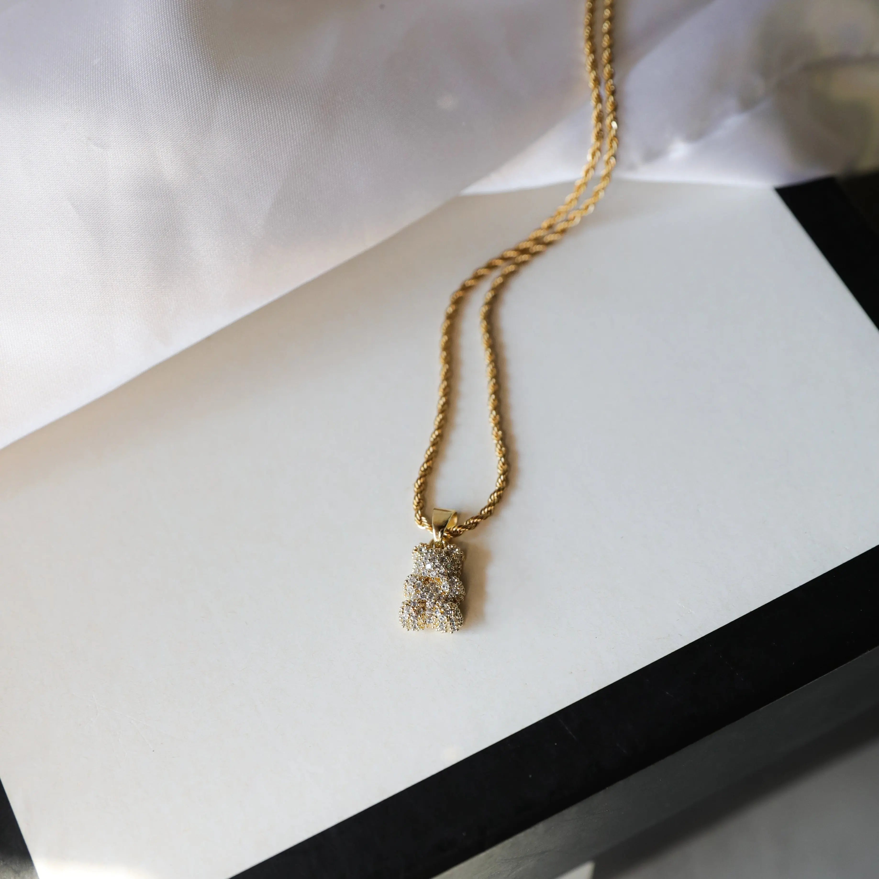 Ahava Bear Necklace - Gold - Ahava J