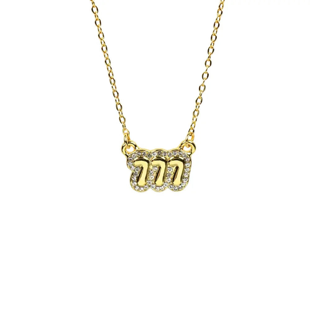 Angel Number Bubble Font Necklace