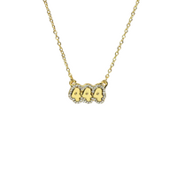 Mixed Metal Horseshoe Twist Necklace- Gold