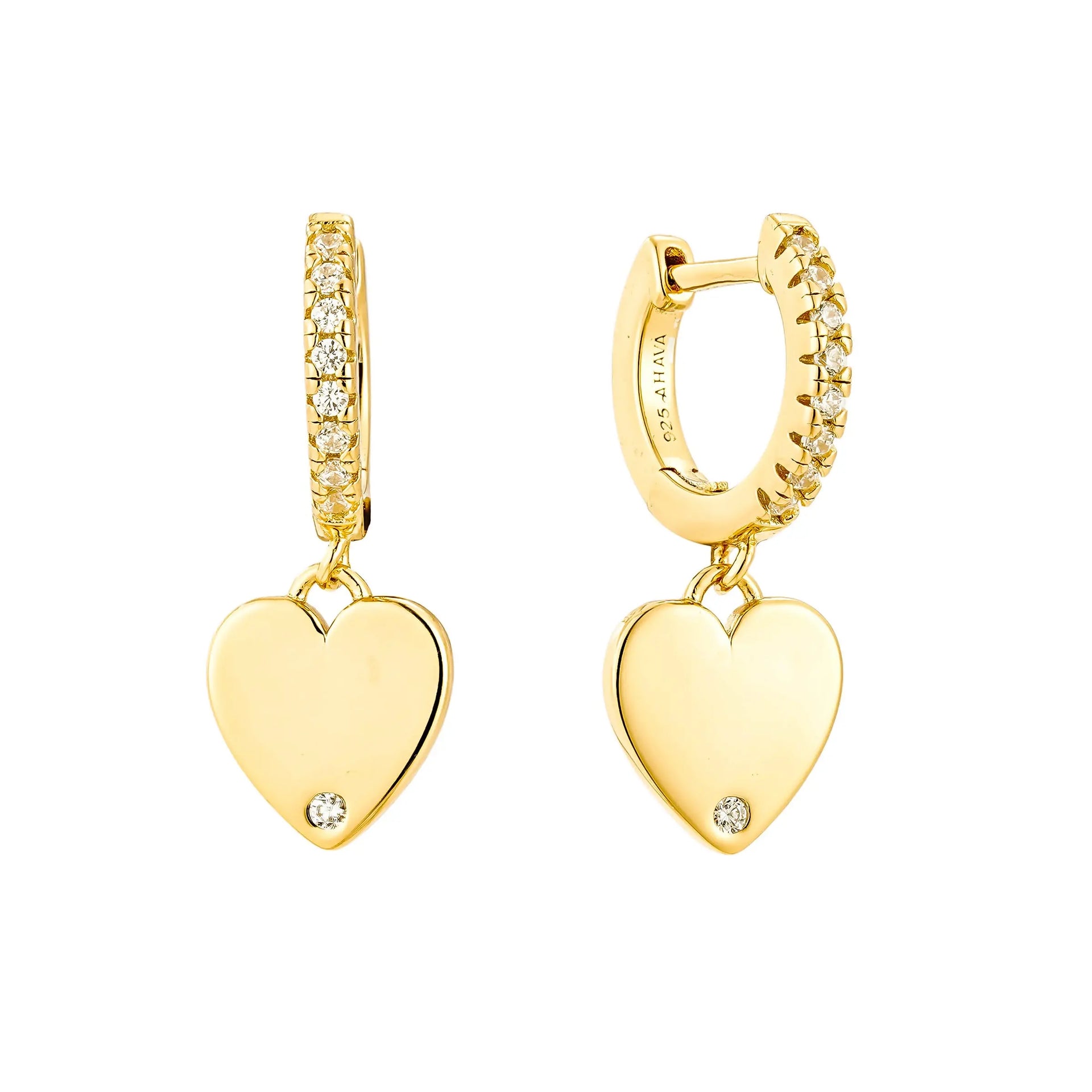 Ariella Heart Earrings- Custom Engraving Ahava J