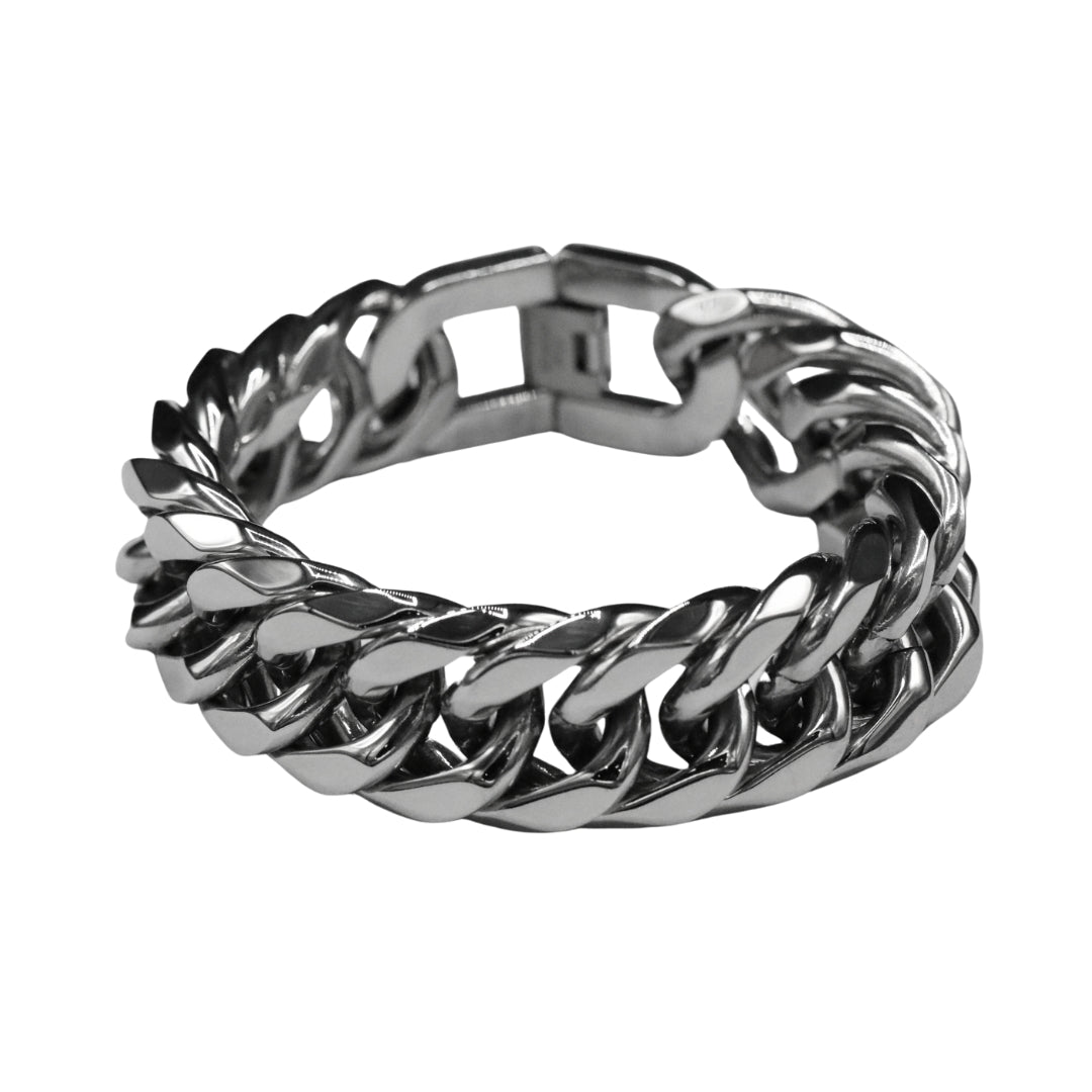 Attitude Cuban Bracelet- Silver