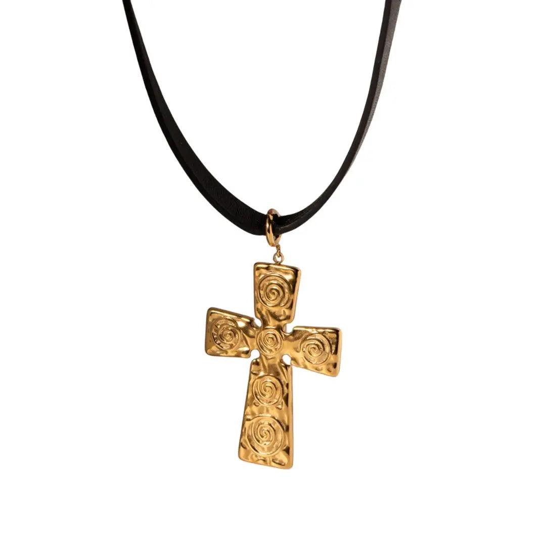 Mens choker cross necklace discount