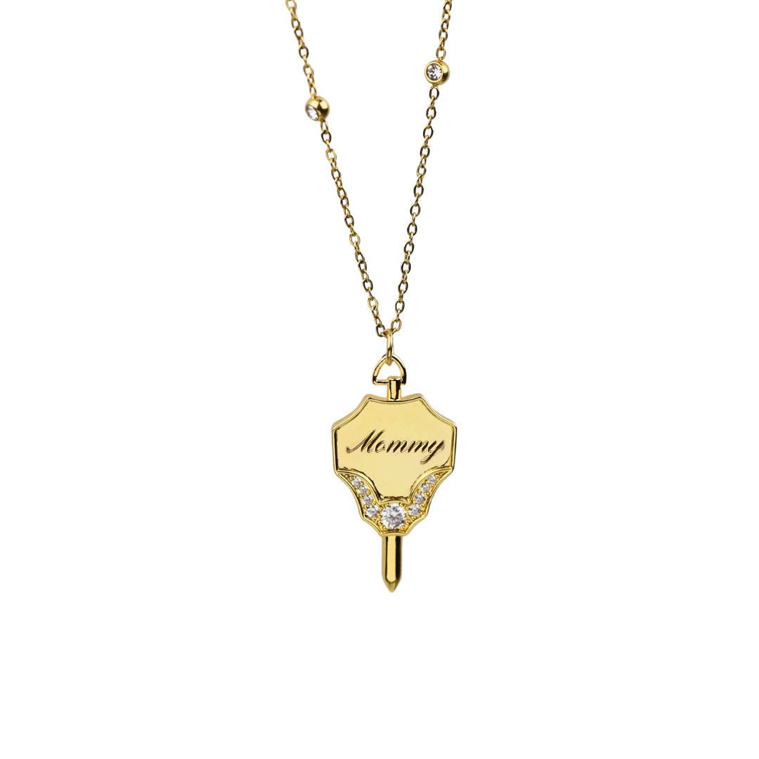 Charlotte Custom Engraving Key Pendant Necklace