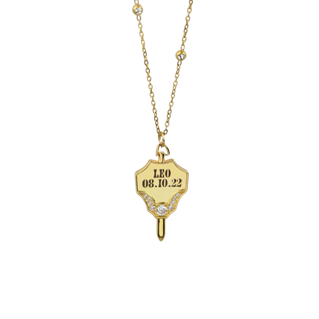 Charlotte Custom Engraving Key Pendant Necklace