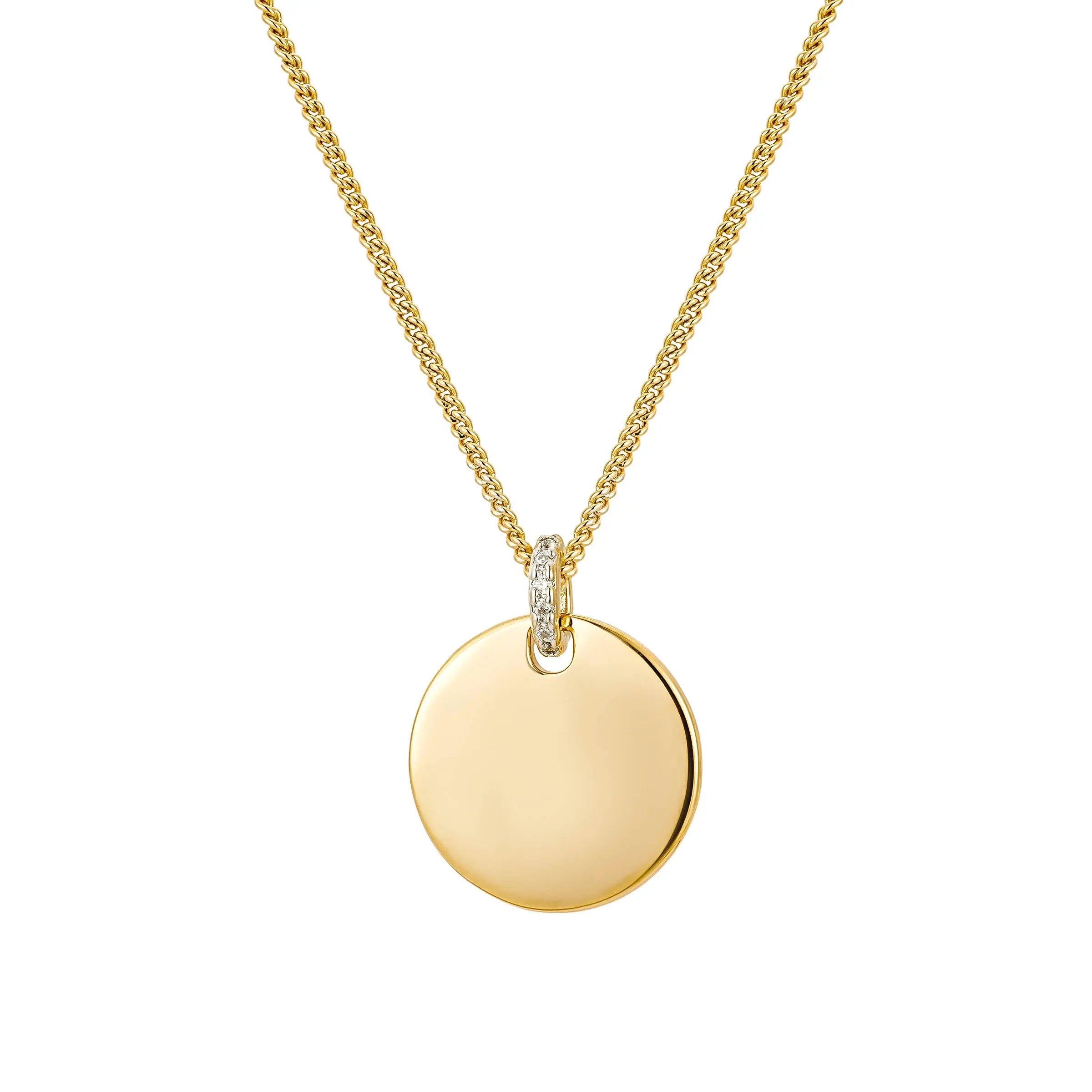 Circle Pendant Custom Engraved Necklace