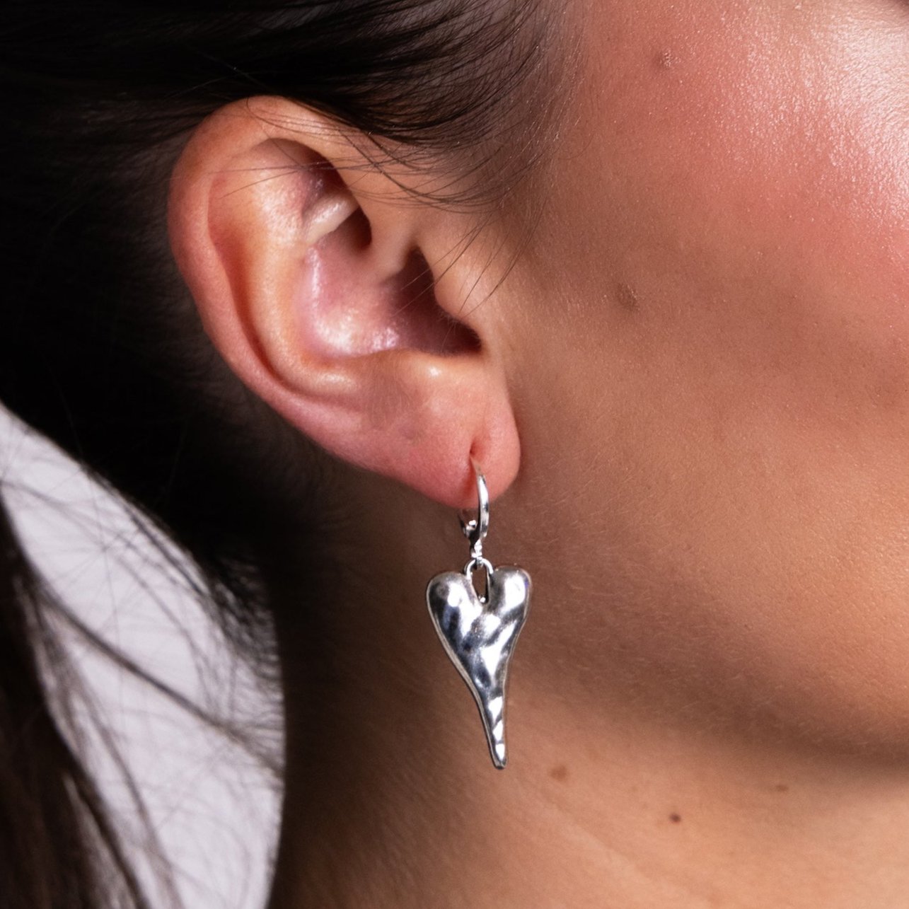 Dagger Hearts Huggie Hoop Earrings