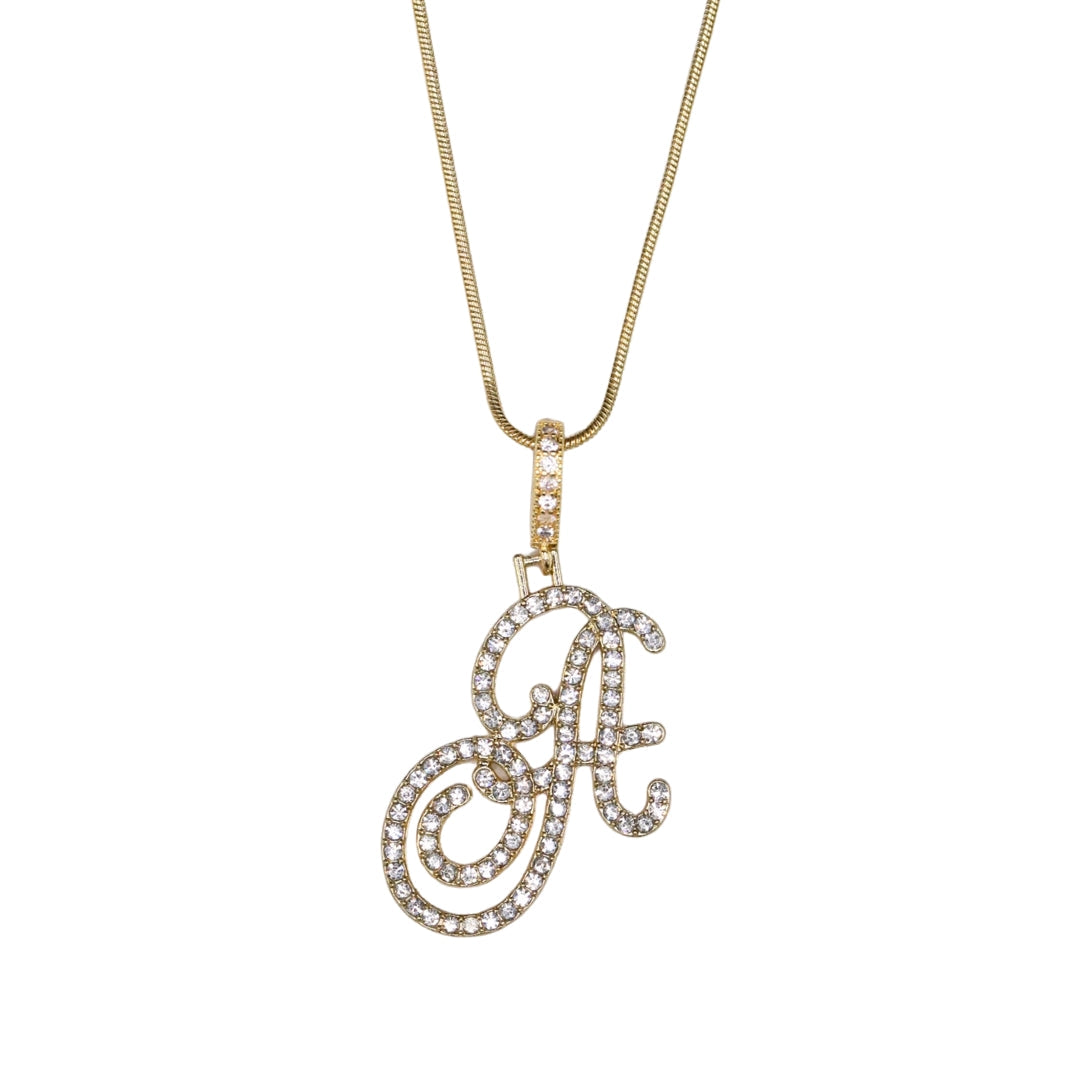 Glam Initial Necklace- Gold