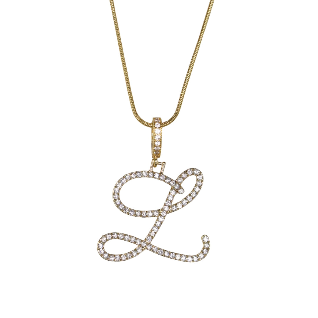 Glam Initial Necklace- Gold