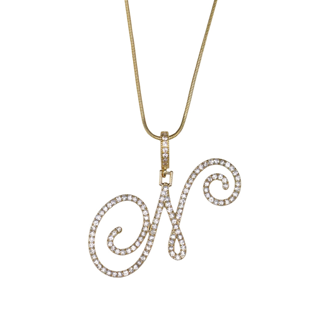 Glam Initial Necklace- Gold