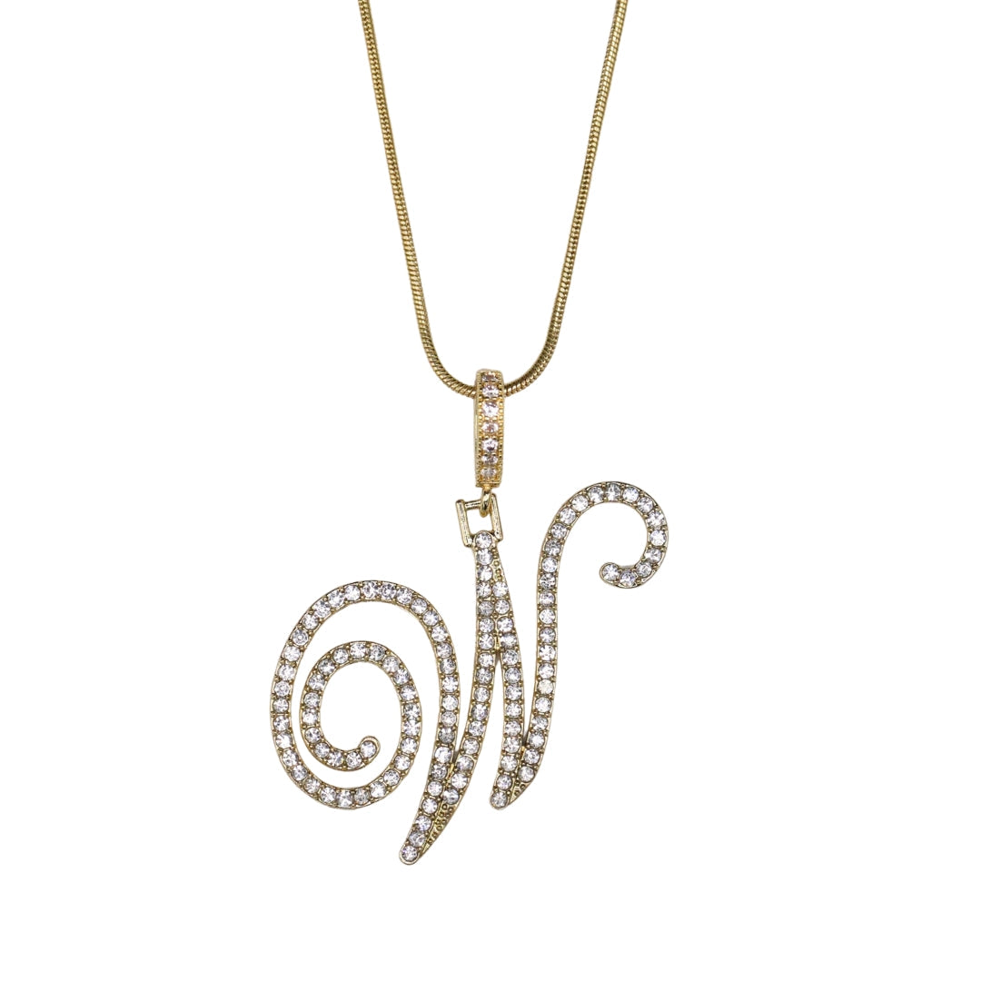 Glam Initial Necklace- Gold