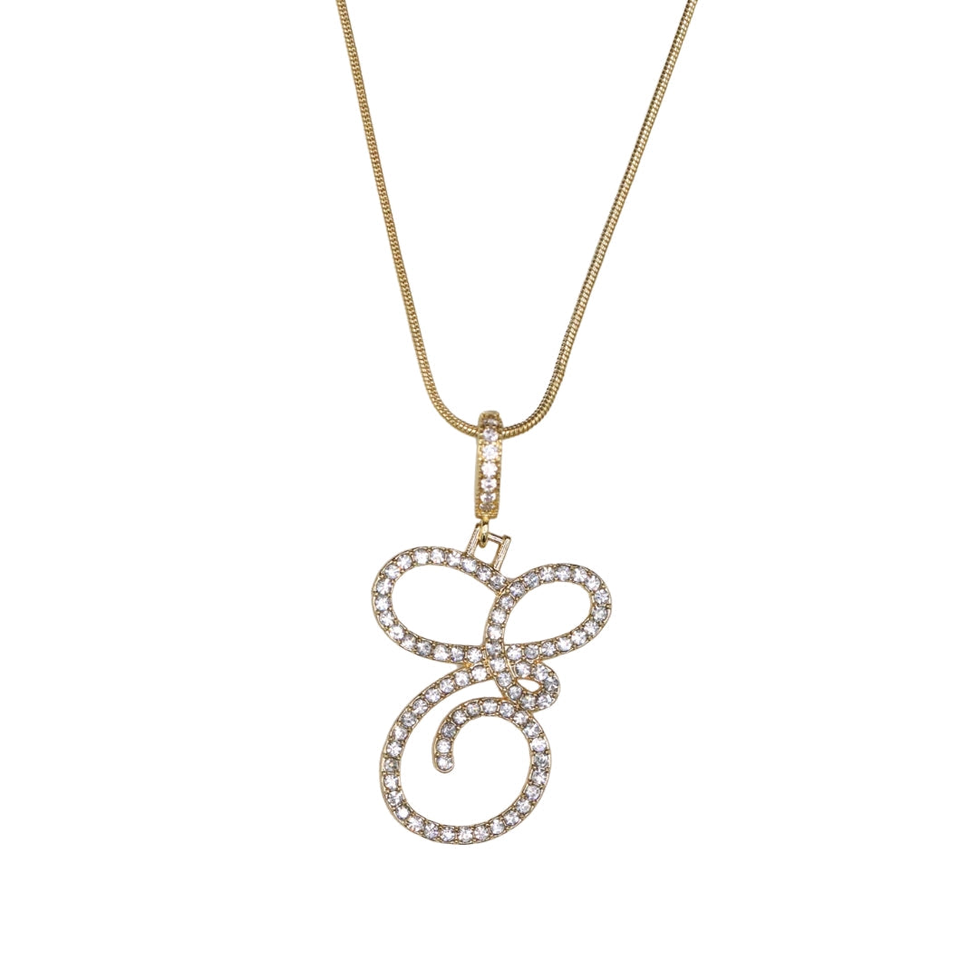 Glam Initial Necklace- Gold