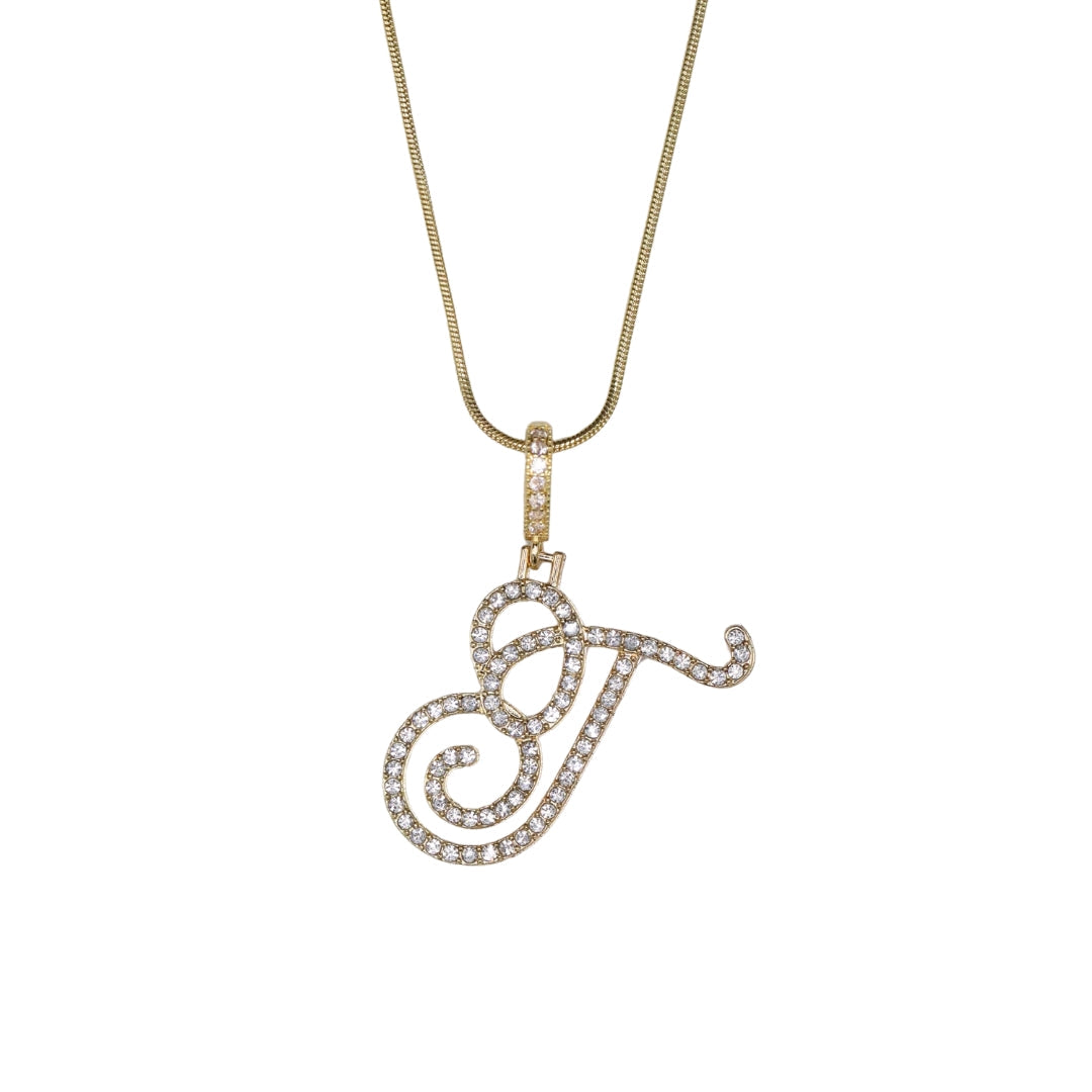 Glam Initial Necklace- Gold