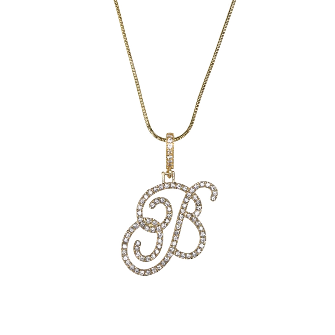 Glam Initial Necklace- Gold