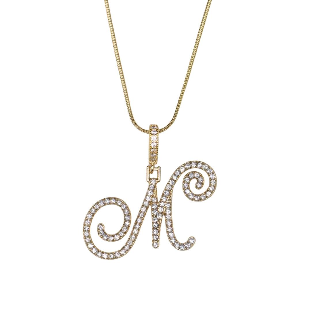 Glam Initial Necklace- Gold