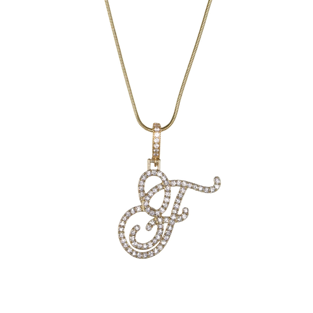 Glam Initial Necklace- Gold