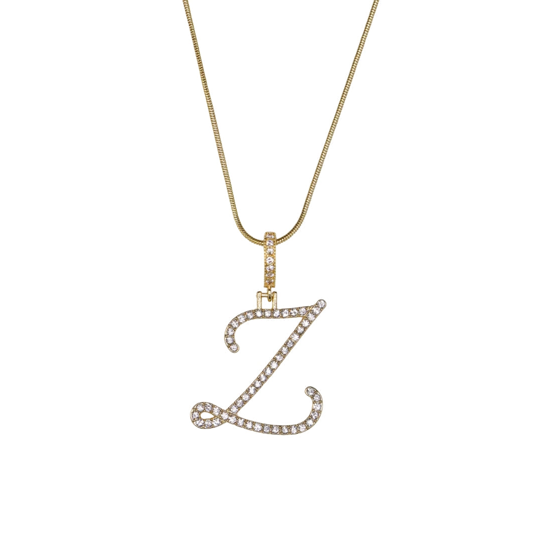 Glam Initial Necklace- Gold