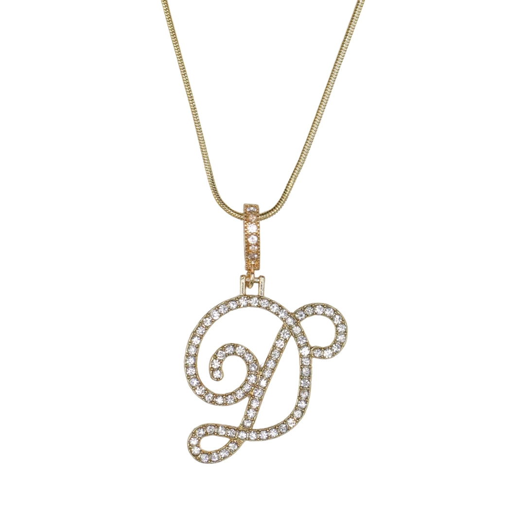 Glam Initial Necklace- Gold