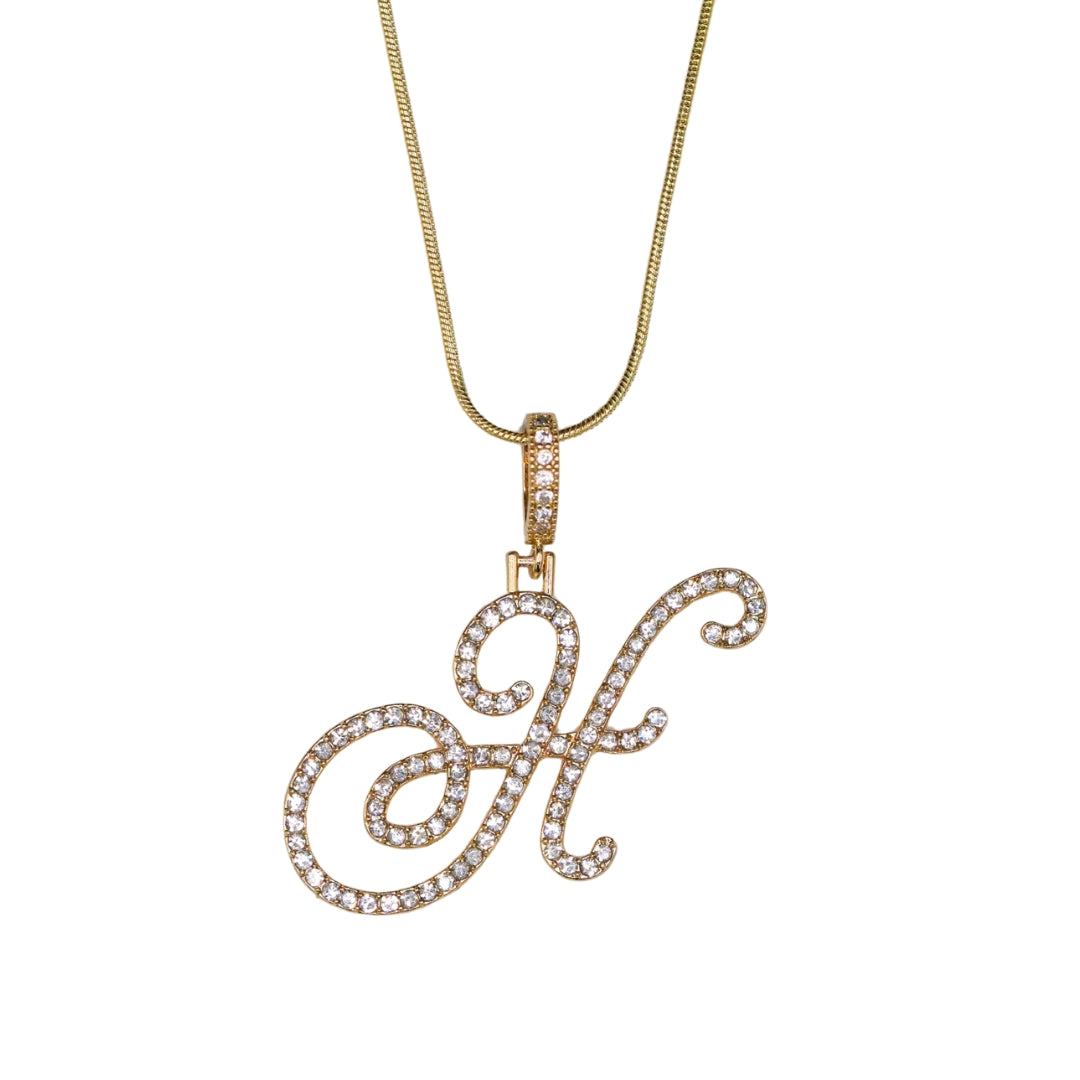 Glam Initial Necklace- Gold