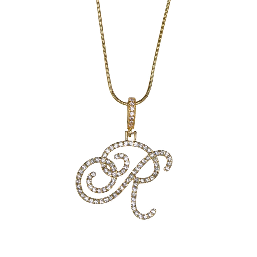 Glam Initial Necklace- Gold