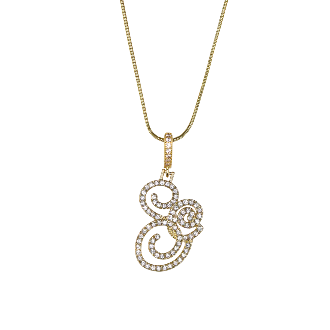 Glam Initial Necklace- Gold